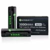 18650 Button-Top Rechargeable Batteries with PCB  [2-Pack]