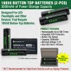 18650 Button Top Batteries with Charger & Storage Case