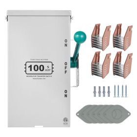 100A Generator Transfer Switch, 24000W Manual Transfer Switch, Heavy Duty Double-Throw Power Transfer Switch 120/240V, Meeting NEMA 3R Standards