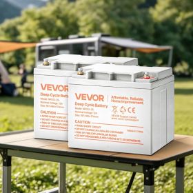 2 Pack 12V 35Ah Deep Cycle Battery Sealed AGM Rechargeable Lead Acid Battery (Option: Grey)
