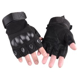 XG-TG2 Hard Knuckle Tactical Gloves (Half Finger) Military Style (Option: Medium)